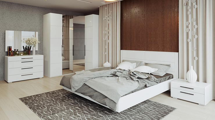 Модульная спальня Наоми №2, цвет Белый глянец в Санкт-Петербурге - изображение 8