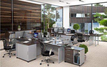 Офисный набор мебели OFFIX-NEW для двух сотрудников и руководителя в Санкт-Петербурге - предосмотр 1