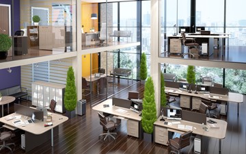 Набор мебели в офис Xten в опенспэйс для четырех сотрудников в Выборге