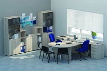 Офисный набор мебели Twin для 2 сотрудников с совмещенными столами в Санкт-Петербурге - предосмотр