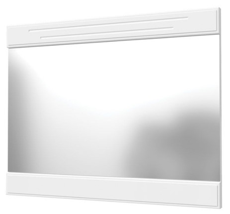 Настенное зеркало Олимп с декоративными планками (белый) в Санкт-Петербурге - изображение