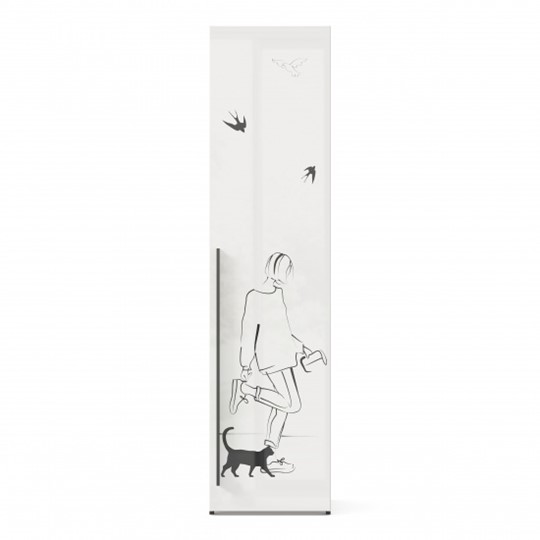 1-створчатый шкаф Джоли Тип 2 ЛД 535.020, Серый шелк в Санкт-Петербурге - изображение 1