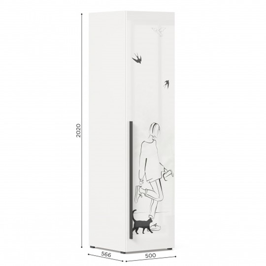 1-створчатый шкаф Джоли Тип 2 ЛД 535.020, Серый шелк в Санкт-Петербурге - изображение 2