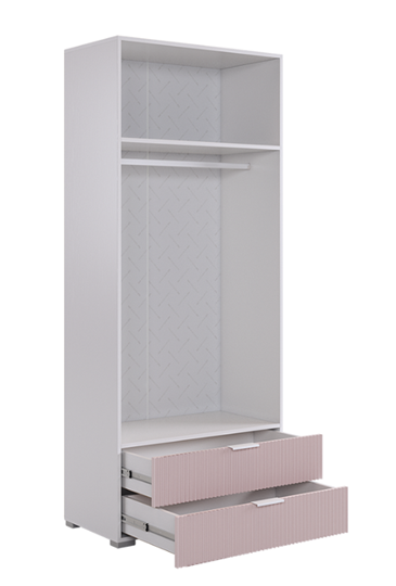 Шкаф двухдверный с ящиками Зефир 108.01 (белое дерево/пудра розовая (эмаль)) в Санкт-Петербурге - изображение 2