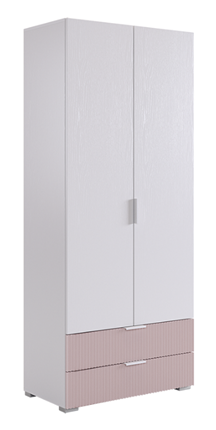 Шкаф двухдверный с ящиками Зефир 108.01 (белое дерево/пудра розовая (эмаль)) в Санкт-Петербурге - изображение