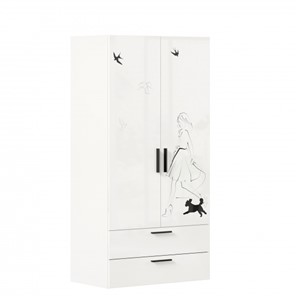 Шкаф 2-створчатый комбинированный Джоли ЛД 535.040, Серый шелк в Санкт-Петербурге - предосмотр