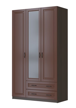 Шкаф трехстворчатый в спальню Кантри лак орех ШР-3, с 1 зеркалом в Санкт-Петербурге - изображение