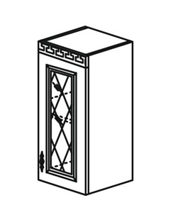 Кухонный шкаф Веста настенный однодверный с полкой со вставкой из стекла 718*300*323мм в Санкт-Петербурге