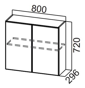 Навесной кухонный шкаф Стайл, Ш800/720, МДФ в Санкт-Петербурге