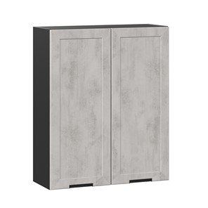 Кухонный навесной шкаф 800 высокий Джамис ЛД 296.460.000.029, Чёрный/Белый камень в Санкт-Петербурге