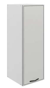 Навесной шкаф Монако L400 Н900 (1 дв. гл.), белый/маус матовый в Санкт-Петербурге