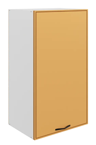 Шкаф навесной Монако L450 Н900 (1 дв. гл.), белый/охра матовый в Санкт-Петербурге