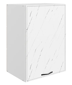 Кухонный навесной шкаф Монако L500 Н720 (1 дв. гл.), белый/мрамор пилатус матовый в Санкт-Петербурге