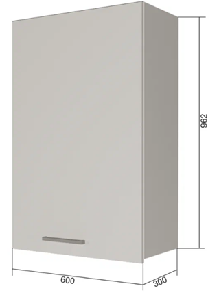 Кухонный шкаф ВС9 60, Сатин/Белый в Санкт-Петербурге - изображение