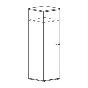 Шкаф для одежды глубокий узкий А4, (60x59x193) белый премиум А4 9312 БП в Санкт-Петербурге