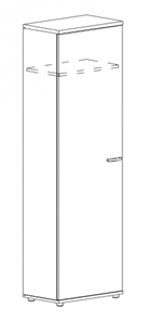 Шкаф для одежды узкий А4, (60x36.4x193) белый премиум А4 9308 БП в Санкт-Петербурге