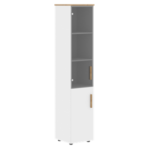 Высокий шкаф колонна с глухой дверью FORTA Белый-Дуб Гамильтон  FHC 40.2 (L/R) (399х404х1965) в Санкт-Петербурге