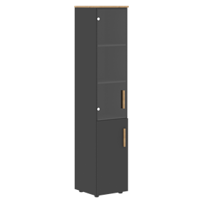 Высокий шкаф с глухой дверью колонна FORTA Графит-Дуб Гамильтон  FHC 40.2 (L/R) (399х404х1965) в Санкт-Петербурге
