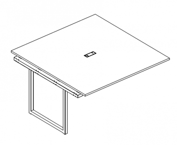 Секция стола для переговоров с каркасом QUATTRO А4, (120x124x75) белый премиум / металлокаркас белый, А4 Б4 131-1 БП в Санкт-Петербурге