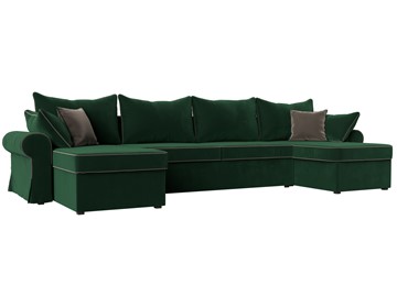 Большой П-образный диван Элис, Зеленый (велюр) в Санкт-Петербурге