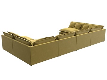 Большой П-образный диван Лига-040, Желтый (микровельвет) в Санкт-Петербурге - предосмотр 5