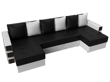 Большой П-образный диван Венеция боннель, Черный\Белый (Экокожа) в Санкт-Петербурге - предосмотр 5