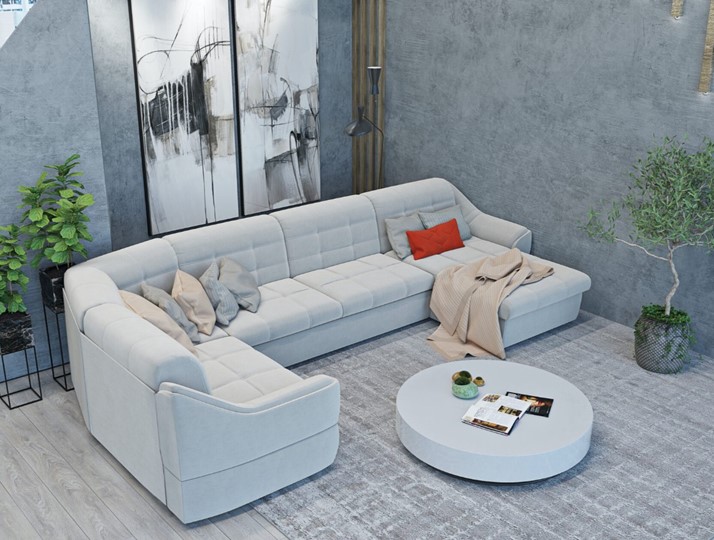 Большой диван с оттоманкой и креслом Антарес 1 ПДУ New в Санкт-Петербурге - изображение 4
