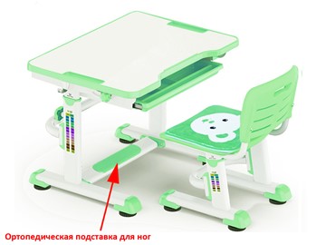Растущая парта и стул Mealux BD-08 Teddy, green, зеленая в Санкт-Петербурге - предосмотр