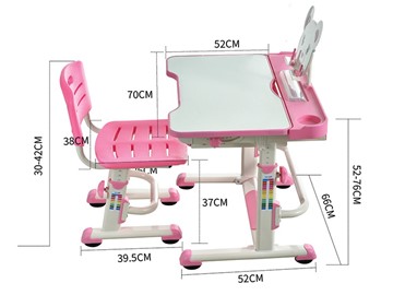 Растущий стол и стул Mealux EVO BD-04 Teddy New XL, WP, розовая в Санкт-Петербурге - предосмотр 2