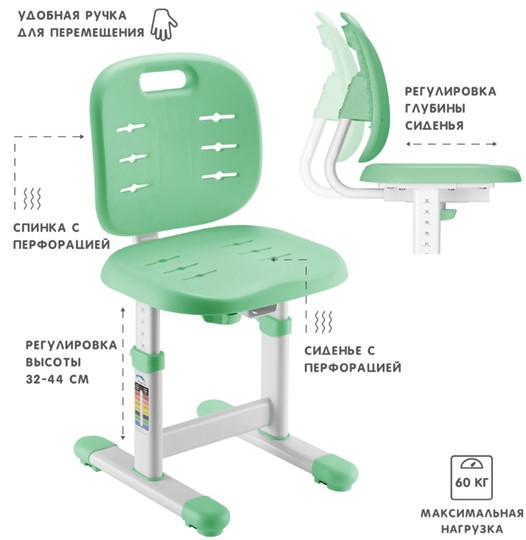Парта-трансформер SET Holto-1 зеленый в Санкт-Петербурге - изображение 3